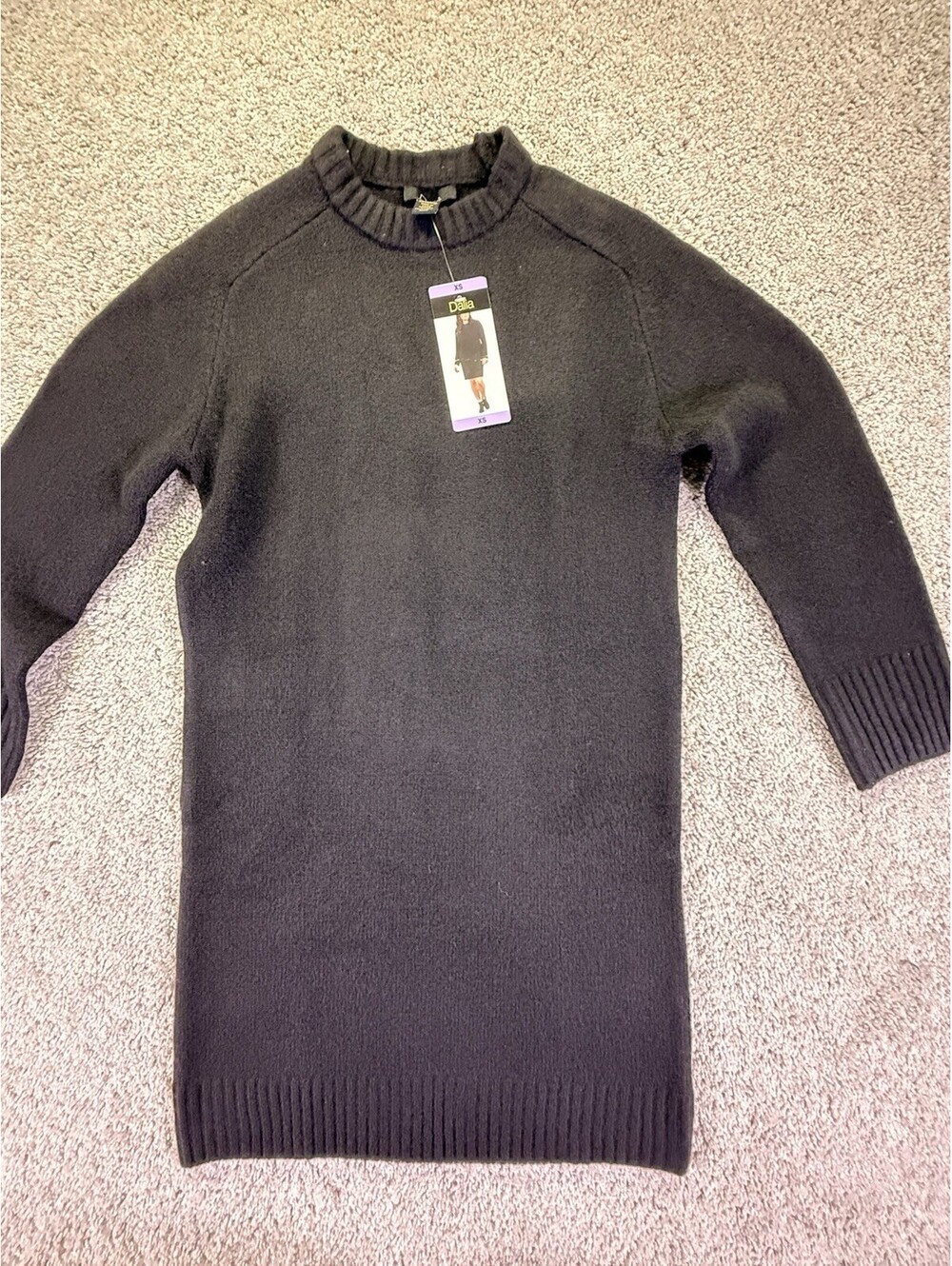 NWT Dahlia Sweater Dress Size XS Black Long Sleeve